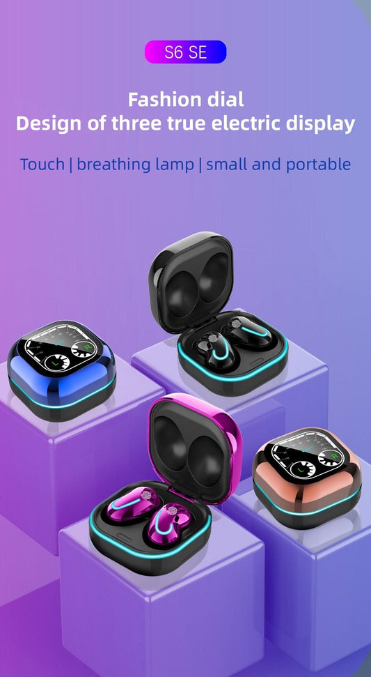 Sports Black Headphones Wireless Wearable Music Player Built-in Memory Sweatproof WaterproofWireless Bluetooth Headphones 5.1 Gaming Headset In Ear HiFi Sports Noise Cancel Earphone For Smartphones LED Display For Sports Running Workout