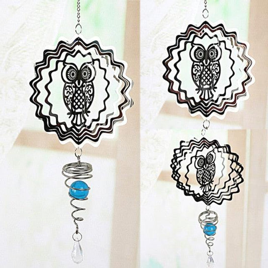 Stainless Steel 3D Sculptures Kinetic Hanging Metal Rotating Wind Chime Christmas Pendant Hanging Wind Spinner Spiral Wind-chimes Garden Yard Home Decor Christmas Decoration Garden Decor Room Indoor Outdoor Decor For Patio & Lawn Crafts Ornaments