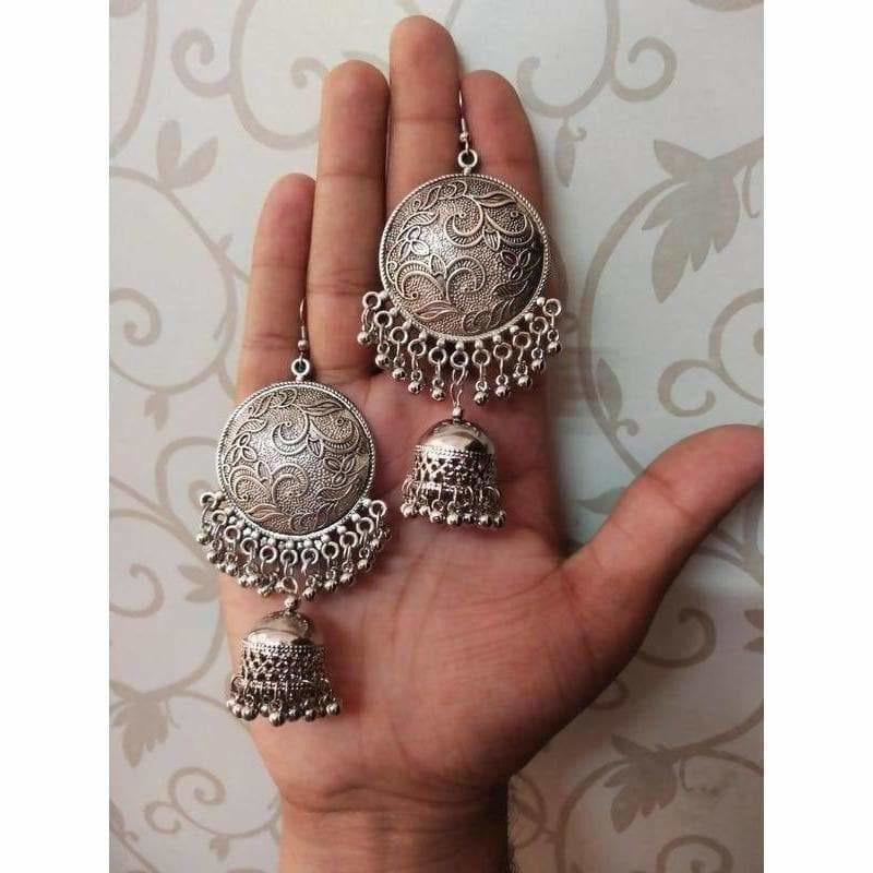 MS Fashion India Women's Ethnic Wear Round Shape Hook Earrings With Jhumka
