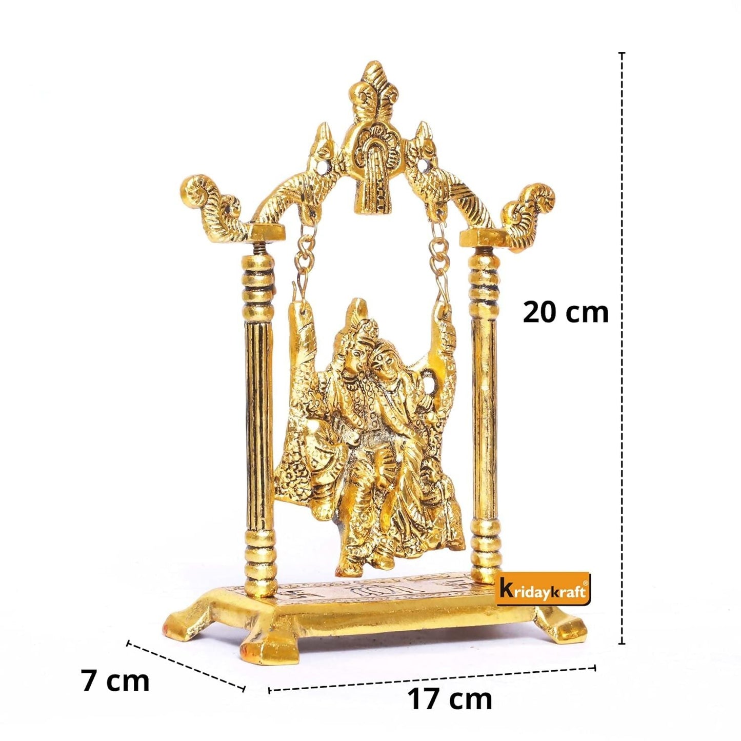 KridayKraft Radha Krishna on Swing jhula Metal Statue