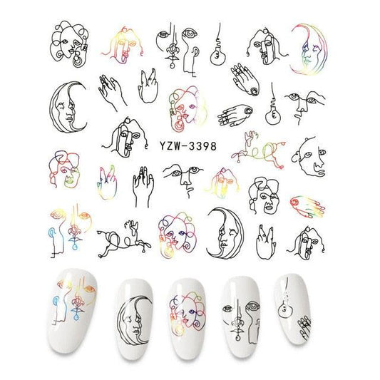 The New 3D Nail Sticker Cool English Letter stickers for nail Foil Love Heart Design Nails Accessories Fashion Manicure Sticker Stickers Girls Manicure Decoration Nail Art Supplies 3D Self-Adhesive Nail Decals Designer Nail Stickers for Acrylic Nails