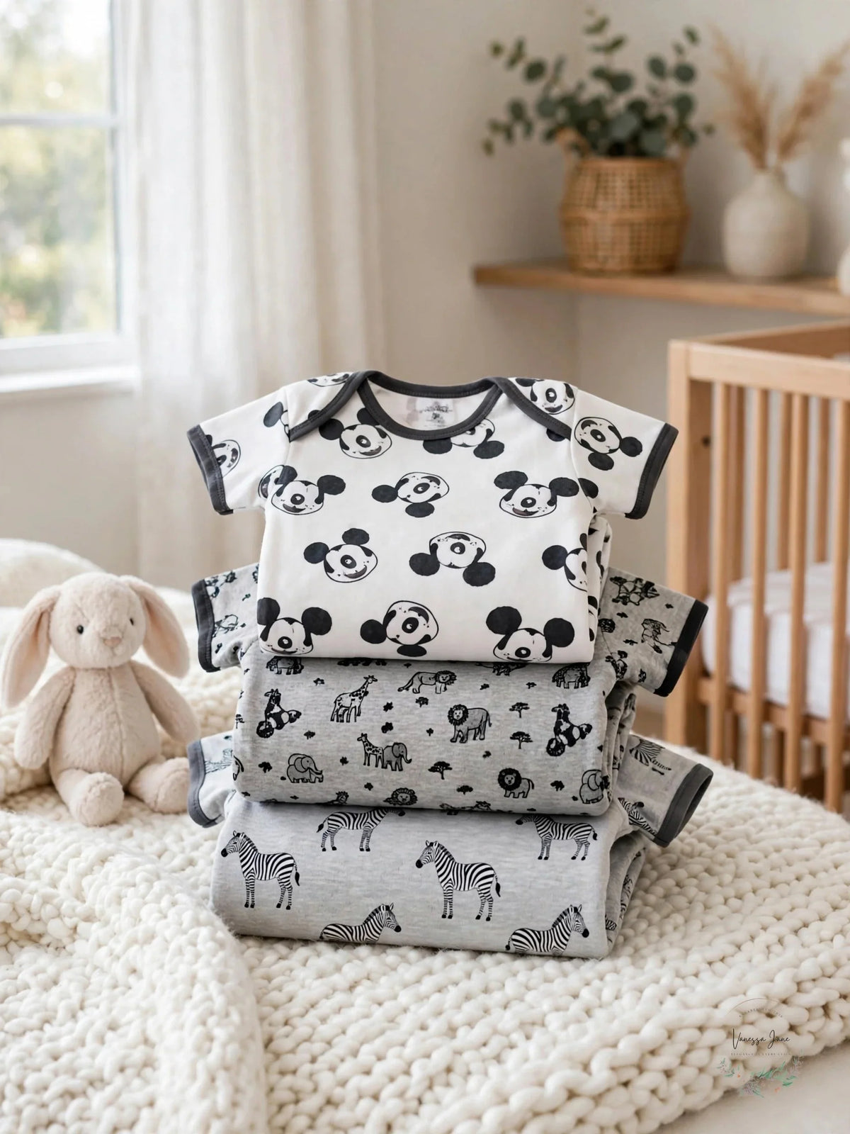 Sofie & Sam Organic Cotton 3 pack Bodysuits, Size 12/18 Months