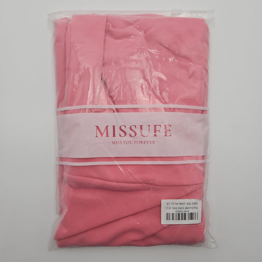 Missufe Women's Pink Ruched Dress, M996-PK-XL-US, XL