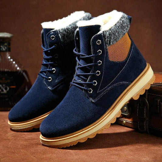 Warm Winter Mens Snow Boots Warm Fur Winter