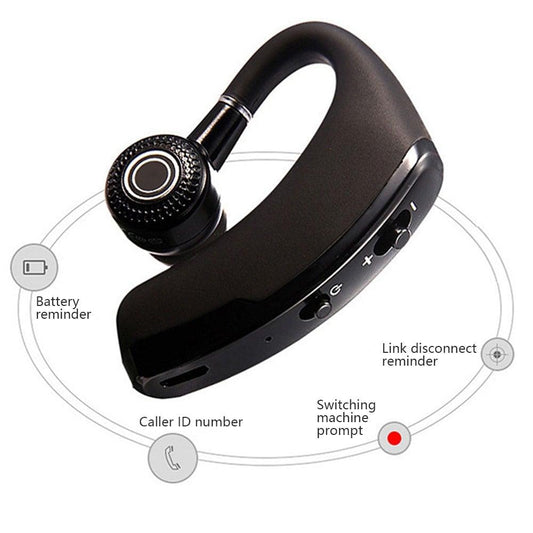 Waterproof Wireless Bluetooth Handsfree Earphone Single Headphone Elegant Black Design Comfortable Long Wireless Range Headset Business Office Earbud With Microphone Waterproof Loud Voice Sport Earphones