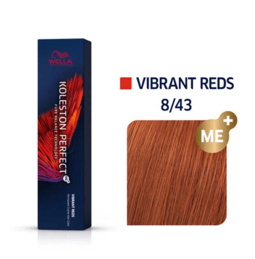 Wella Koleston Perfect Permanent Creme Haircolor 1+1 8/43 Celtic Copper