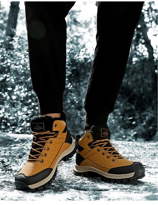 Winter Men's Plush Warm Snow Boots Waterproof Outdoor