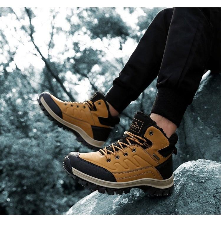 Winter Men's Plush Warm Snow Boots Waterproof Outdoor