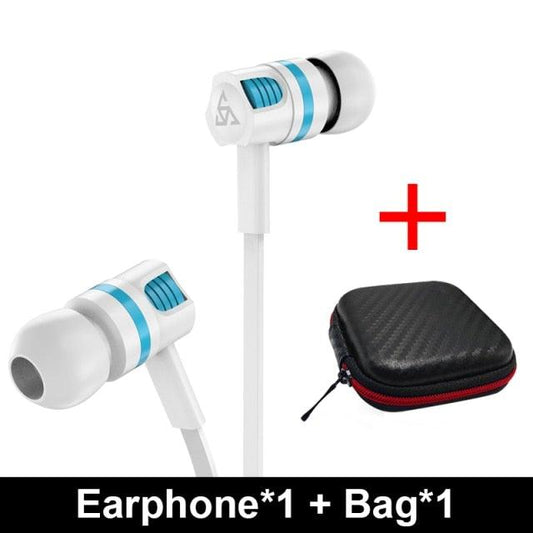 Wired in-Ear Headphones With Tangle-Free Cord Noise Isolating Bass Driven Sound Metal Earphones Carry Case Ear Bud Tips In-ear Earphone Super Bass Sound Sport Headset With Mic for Phones Ear Phone For Women 3.5mm