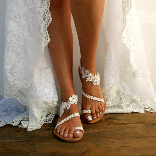 Flat Shoes Summer Bohemian Sandal Lace Straps
