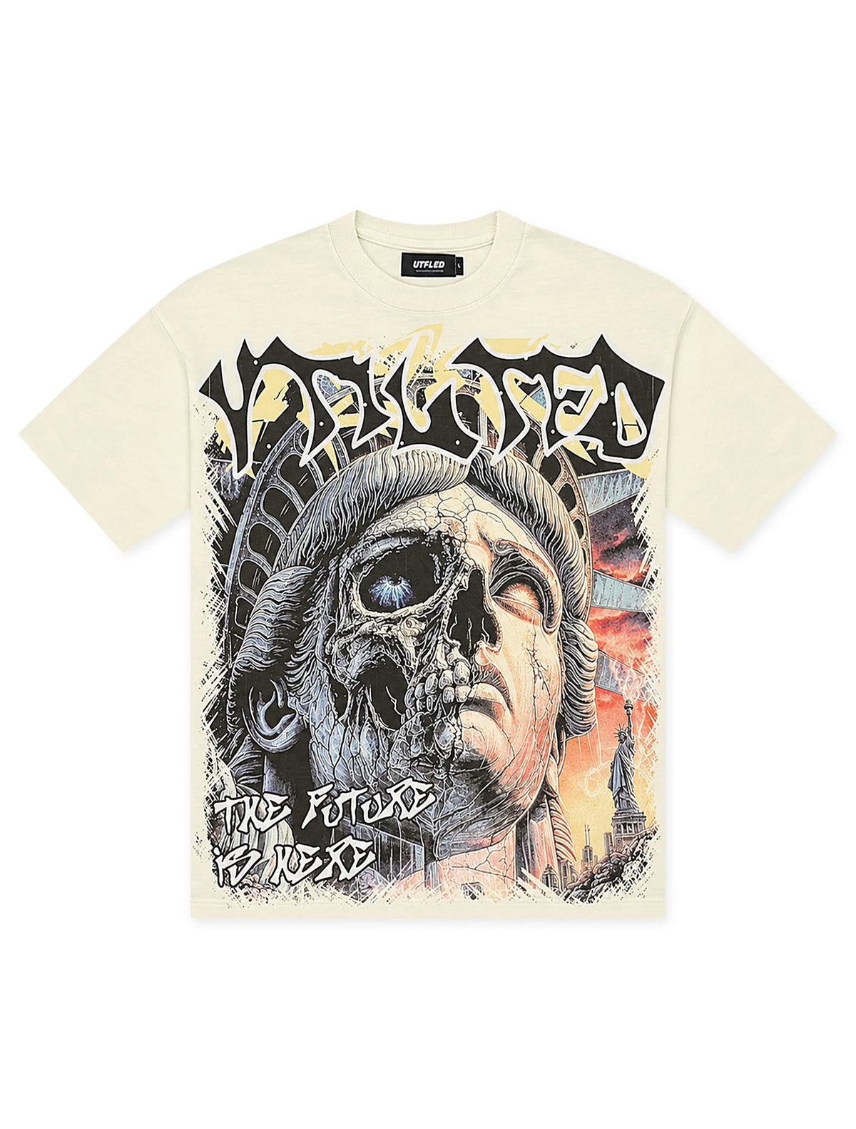 Vtilted Story Tee - White Wash
