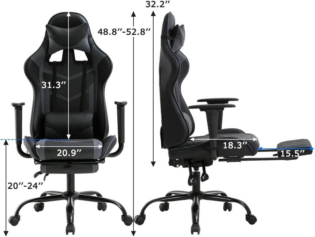 High Back Ergonomic Office Chair With Lumbar Support Grey
