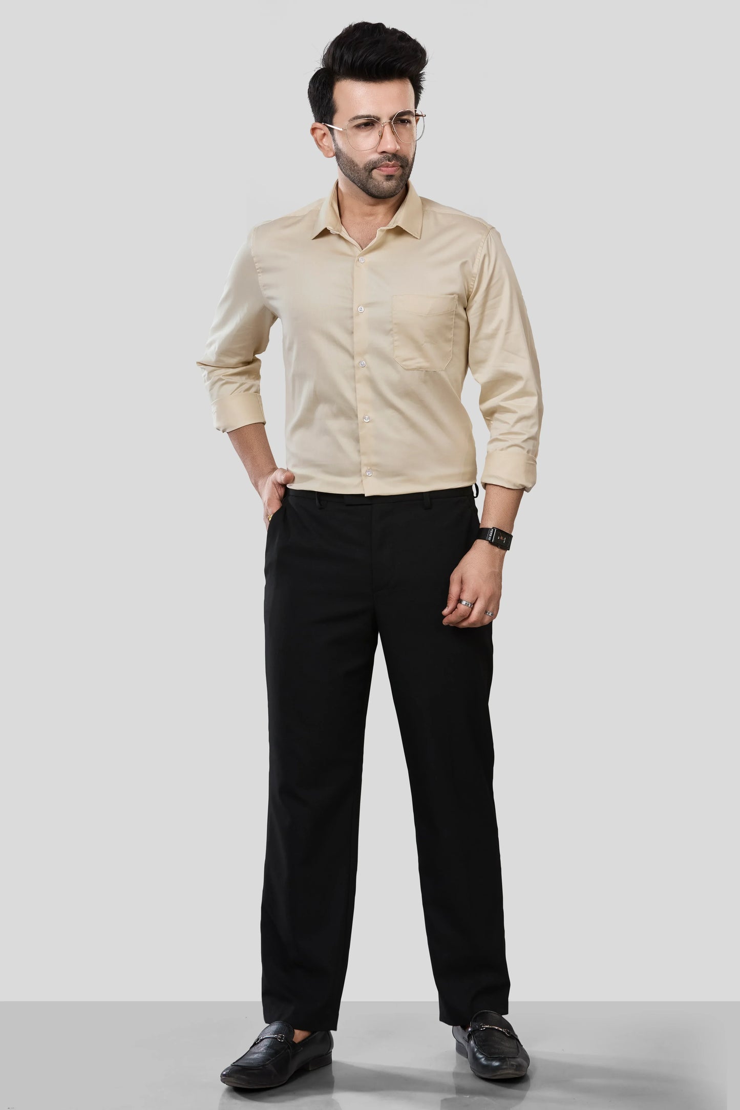 Jonesburg Men's Solid Slim Fit Formal Shirt