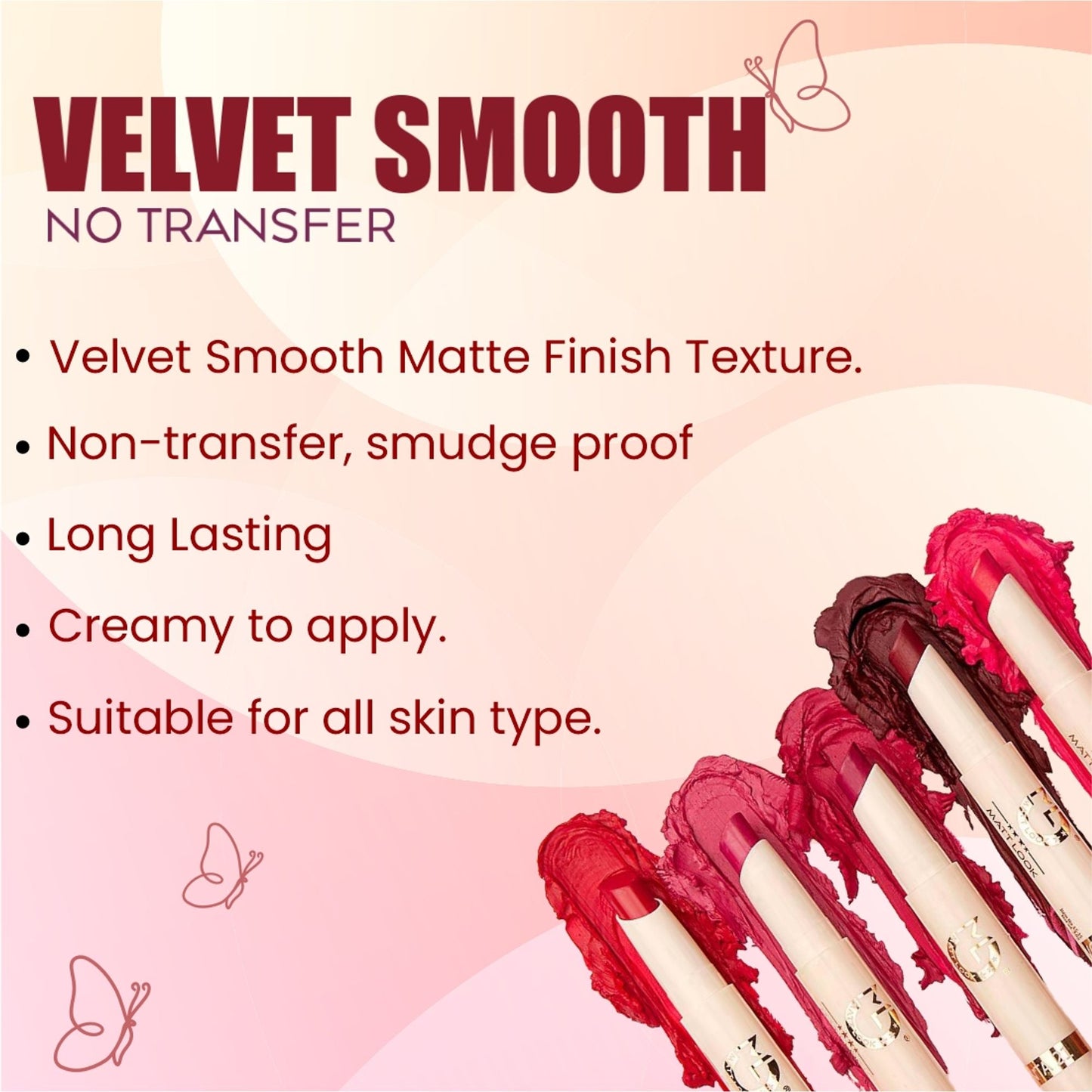 Matt Look Velvet Smooth Non Transfer Lipstick - Boyfriend Stealer