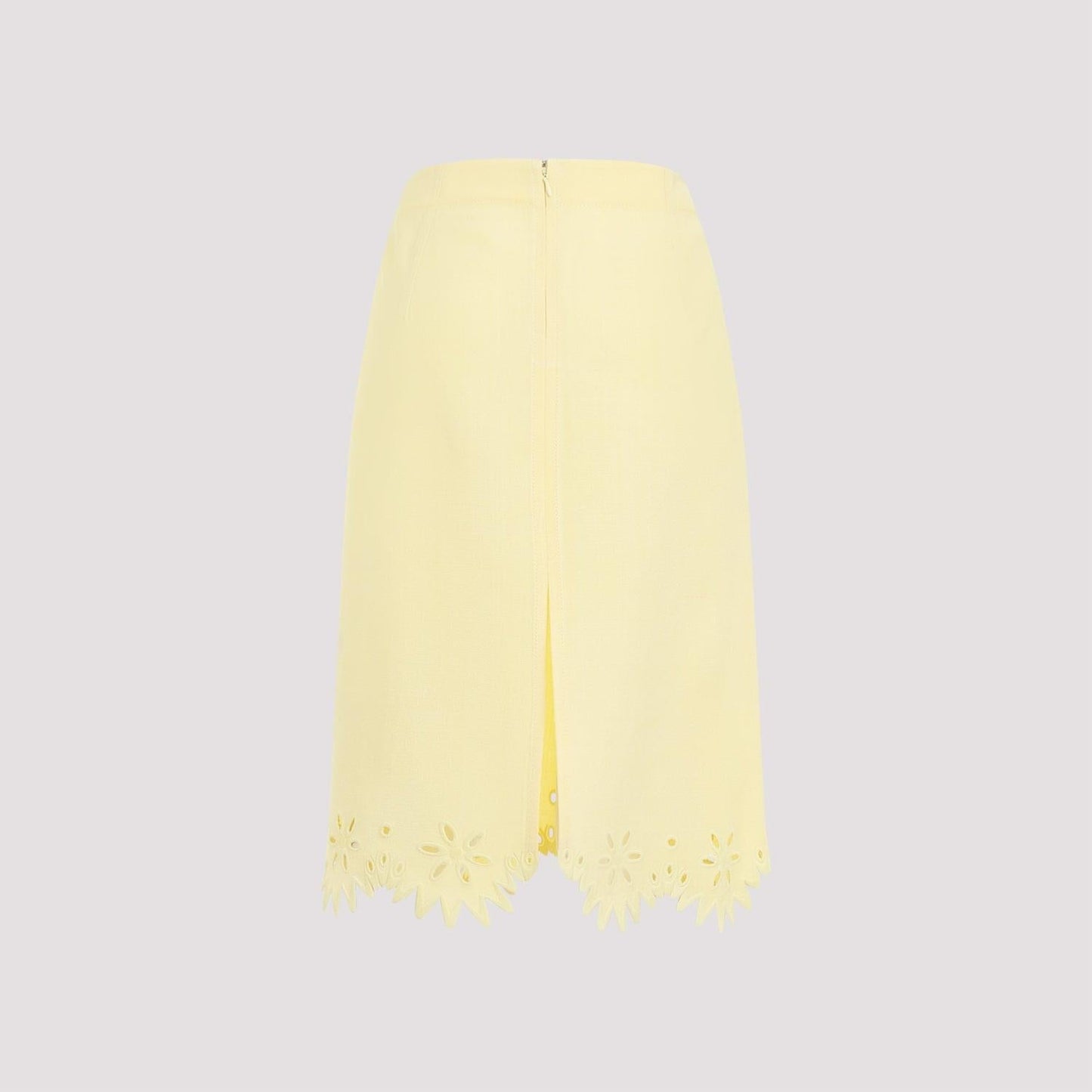 Bottega Veneta Grainy English Embroidery Midi Skirt Women