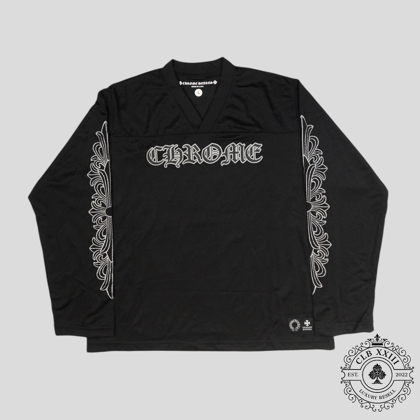 Chrome Hearts Mesh Warm Up Long Sleeve Jersey in Black