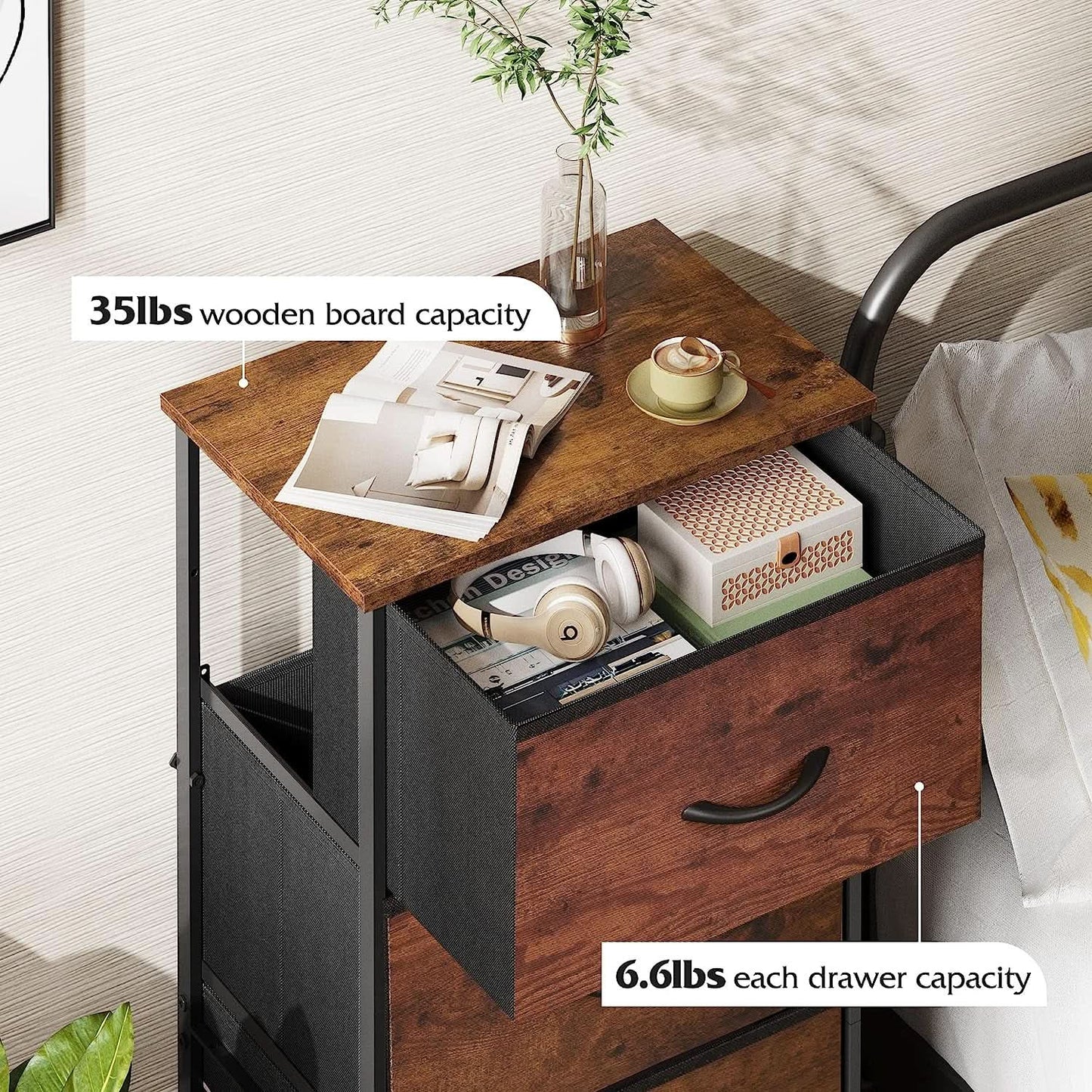 Four Drawer Dresser With Handles For Bedroom Storage