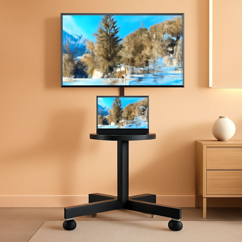 Mobile TV Stand Adjustable Height For 23 To 60 Inch TVs