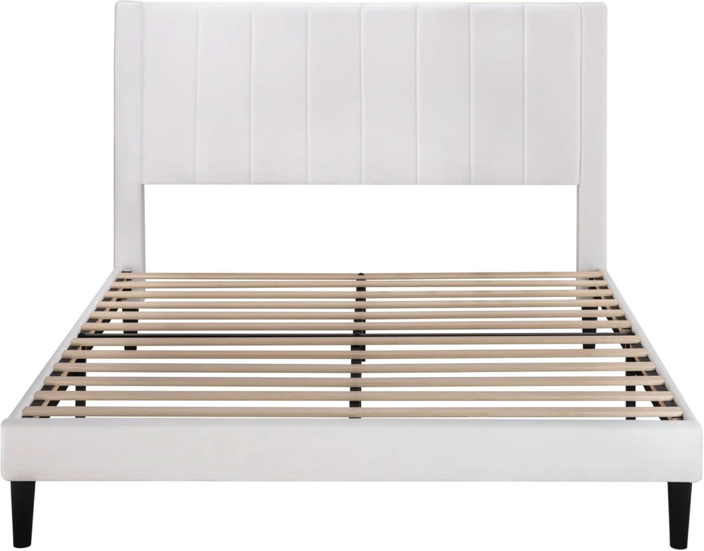 Queen Velvet Upholstered Bed Frame With Tufted Headboard