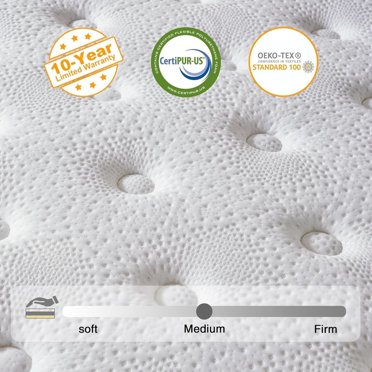 Queen Twelve Inch Hybrid Memory Foam Mattress Boxed Premium