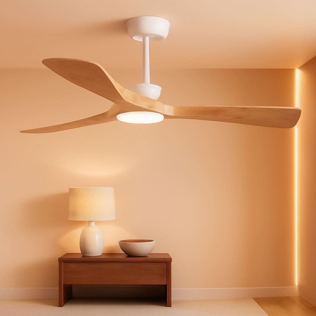 52 Inch Wood Ceiling Fan With Remote For Indoor Outdoor
