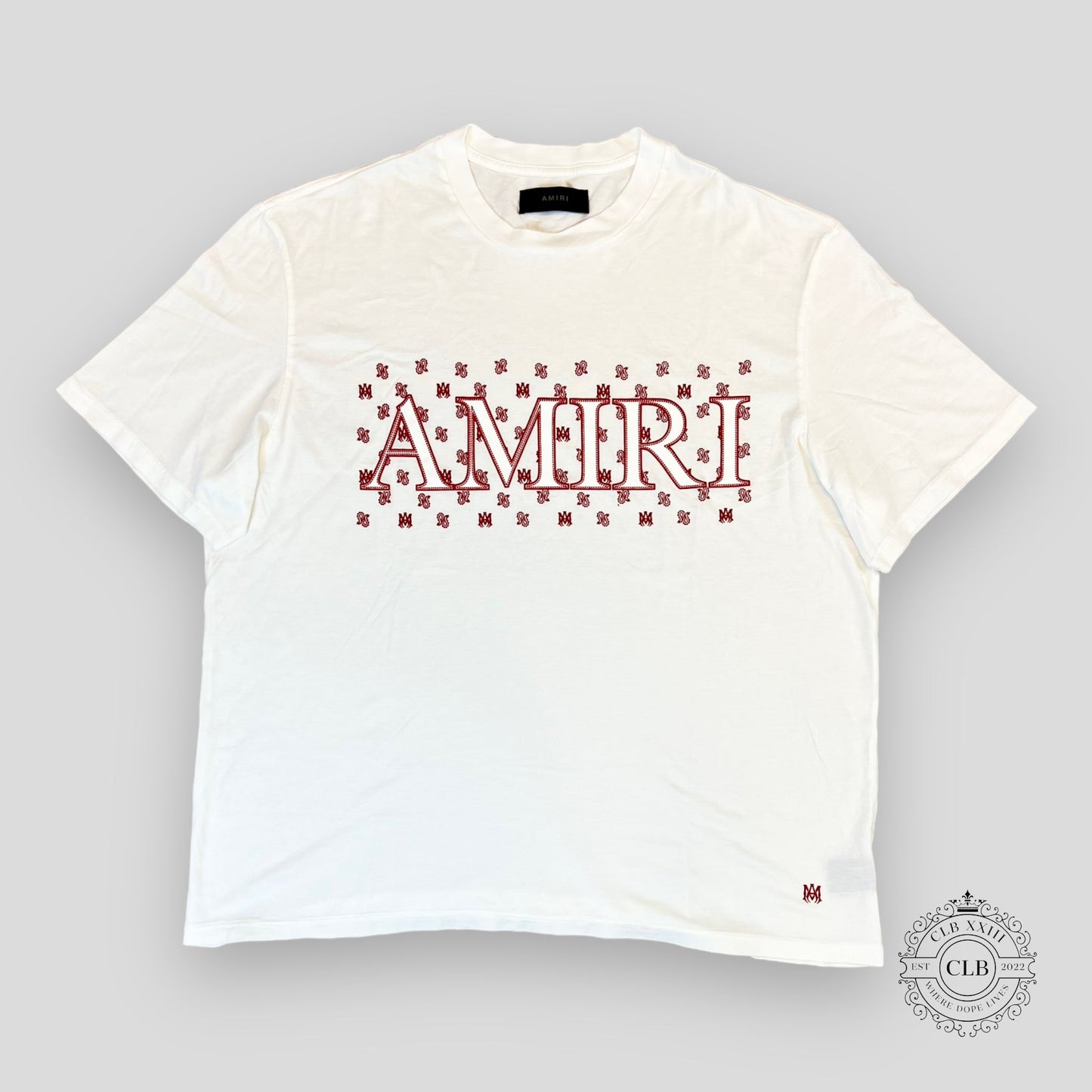 Amiri Ma Paisley Tee in White/Red
