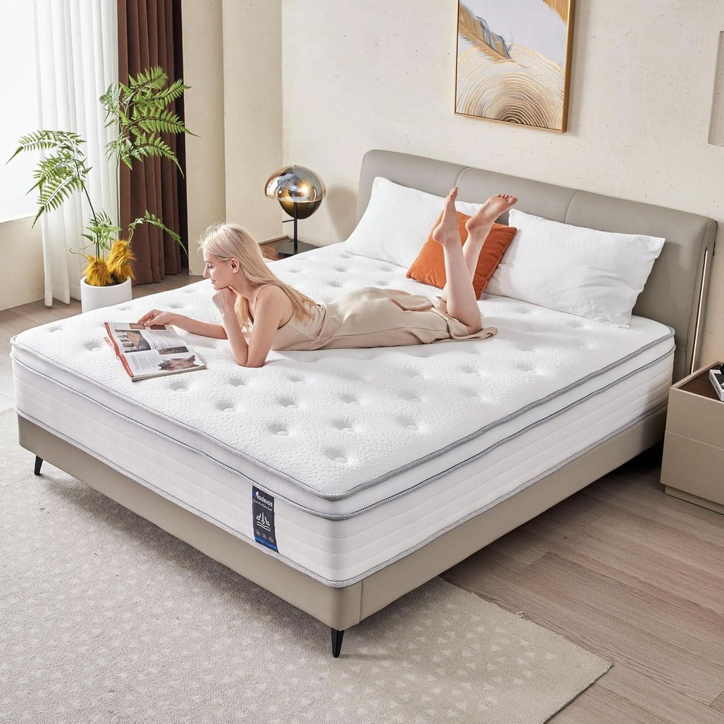 Queen Twelve Inch Hybrid Memory Foam Mattress Boxed Premium