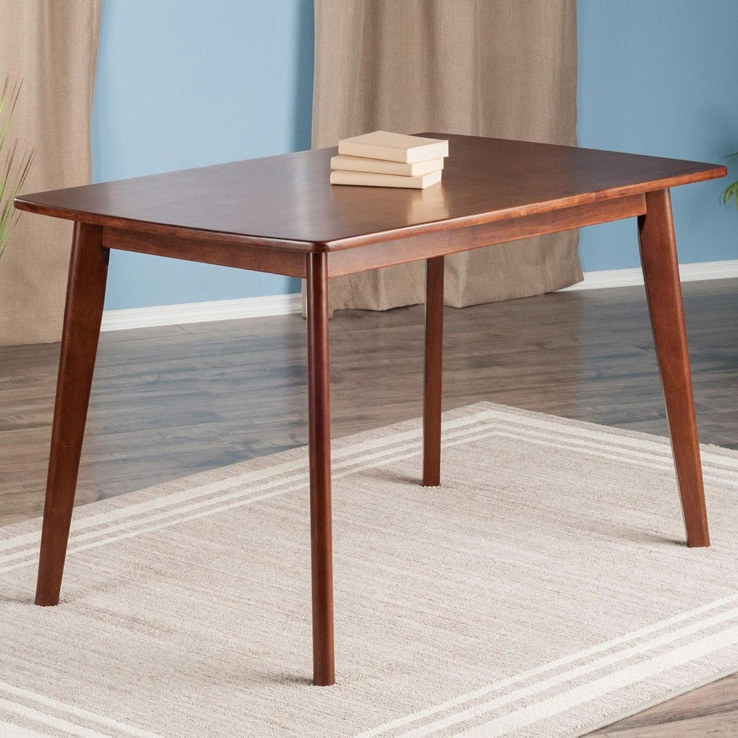 Shaye Walnut Dining Table Solid Wood 47.2 Inch Length