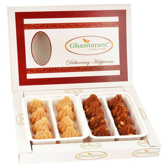 Ghasitaram White Box of Dodha Barfi and Milk Cake Modaks