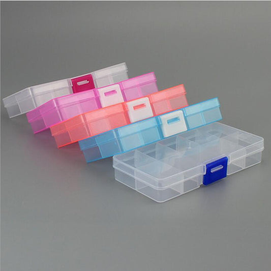 10 Slots Adjustable Plastic Jewelry Box Storage Case Craft Jewelry Organizer Beads  Jewelry Making Jewelry Organizer Adjustable Storage Box Plastic Compartments Organizer for Jewelry