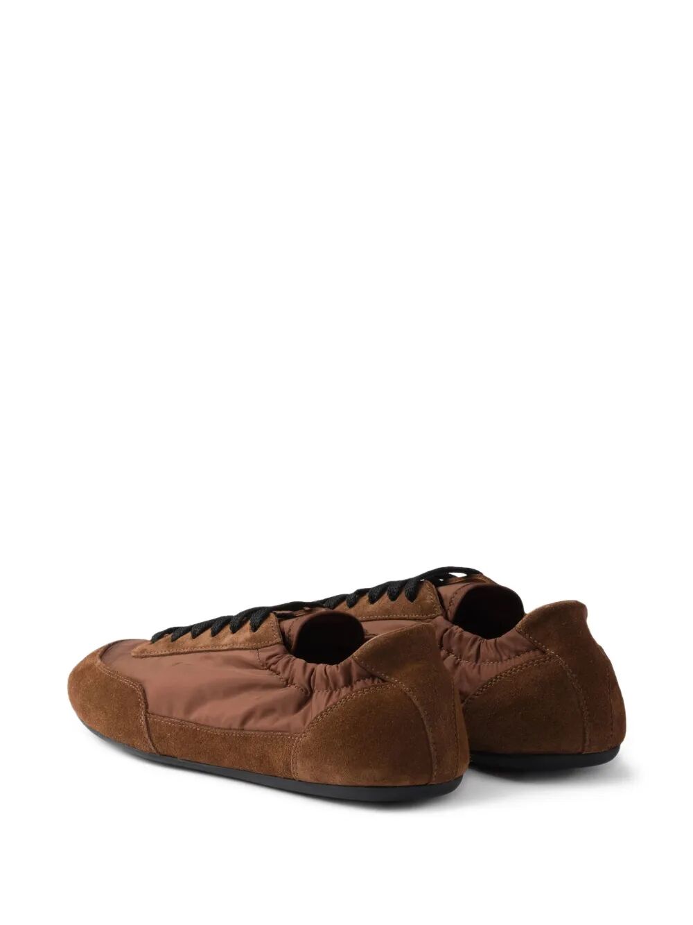 Prada Women Collapse Re-Nylon And Suede Sneakers