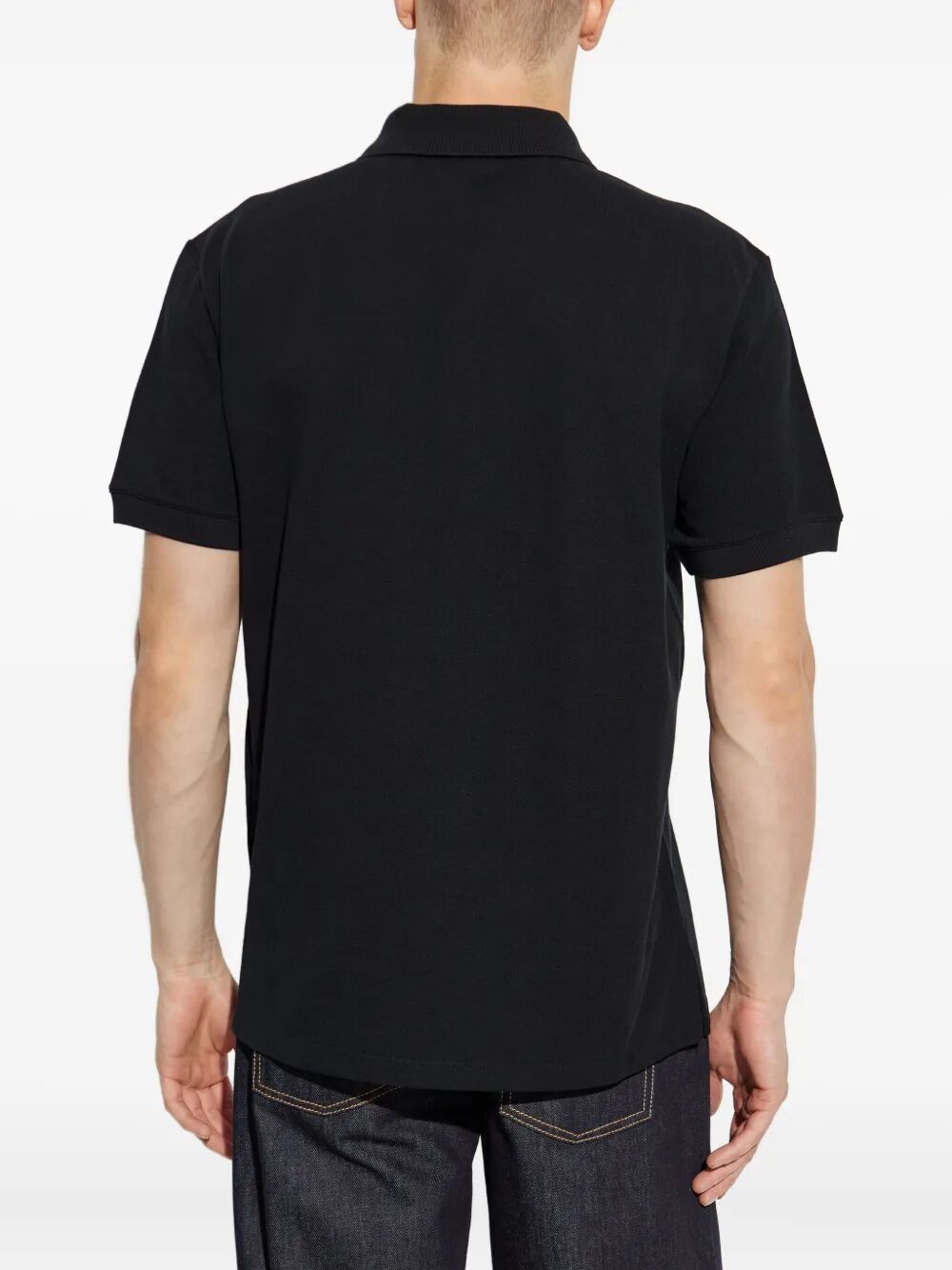 Alexander Mcqueen Men Embroidered Logo Cotton Piqué Polo Shirt