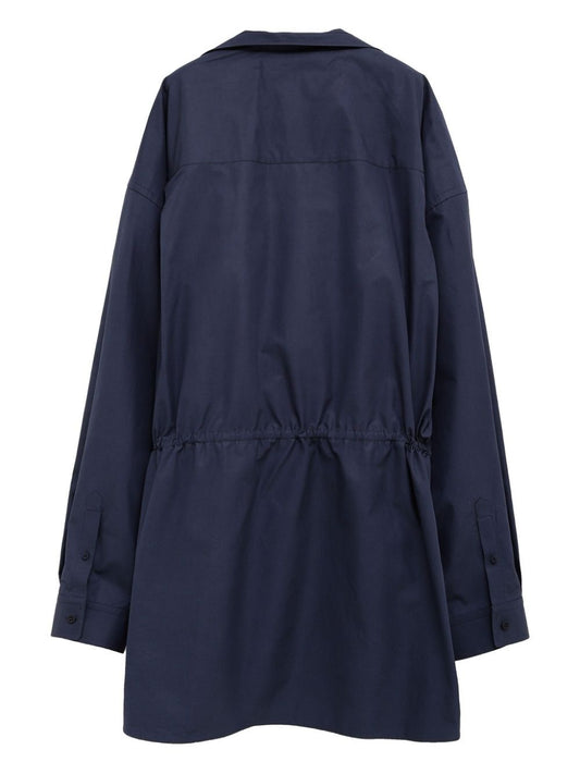 Balenciaga Women Elasticated Waistband Cotton Shirt Mini Dress