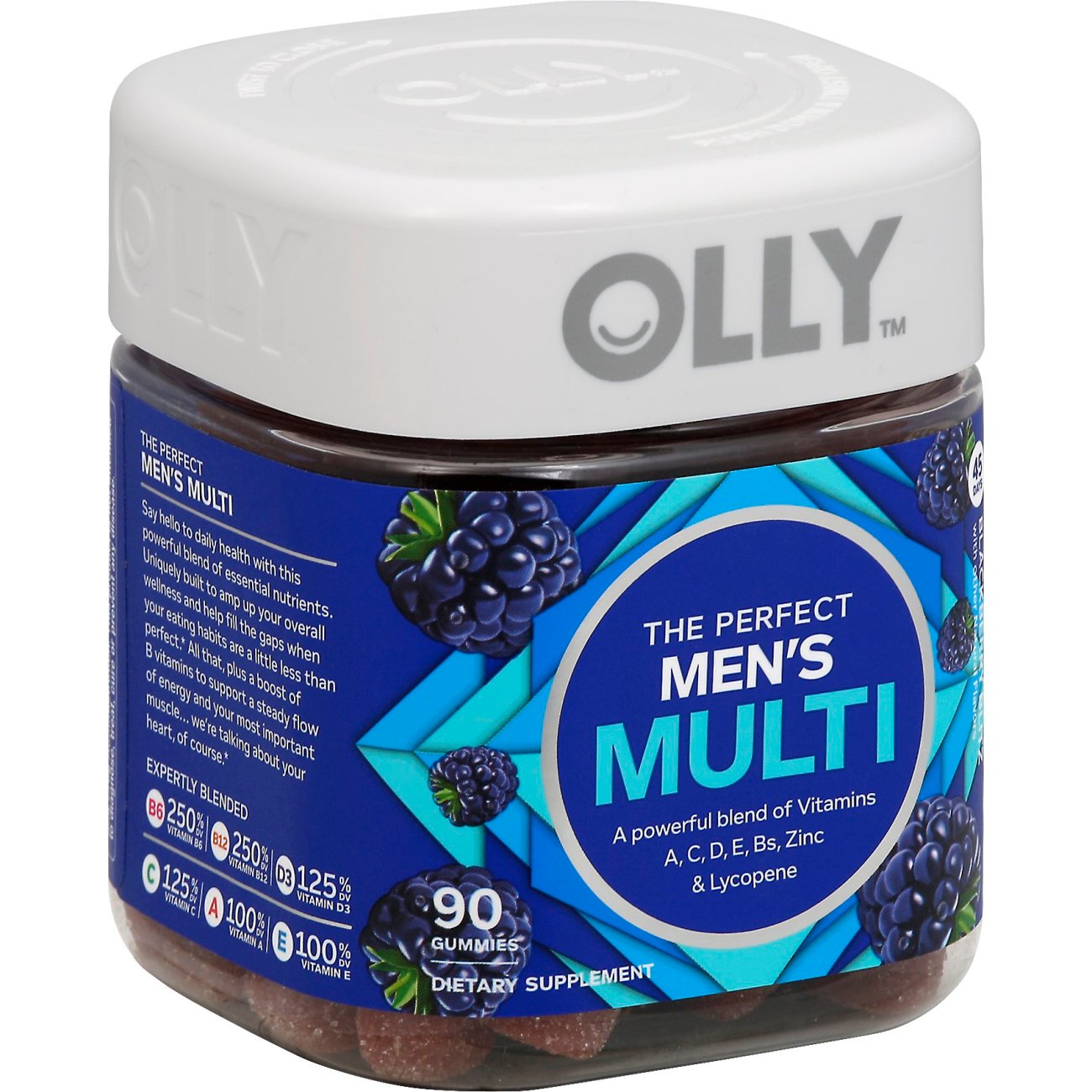 Olly Men's Multivitamin Gummies, Blackberry Blitz Flavor, 90 Count