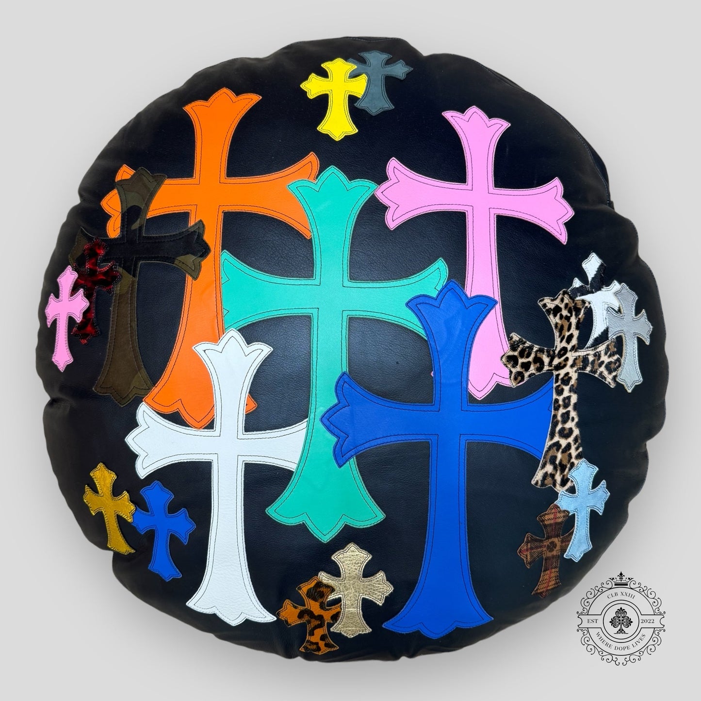 Chrome Hearts Multicolor Cross Patch Dog Bed