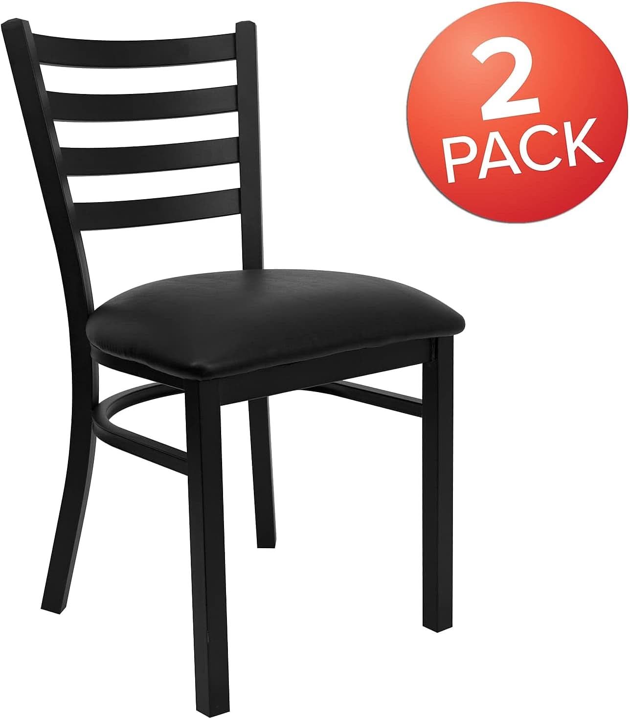 Hercules Series Ladder Back Restaurant Chairs Black