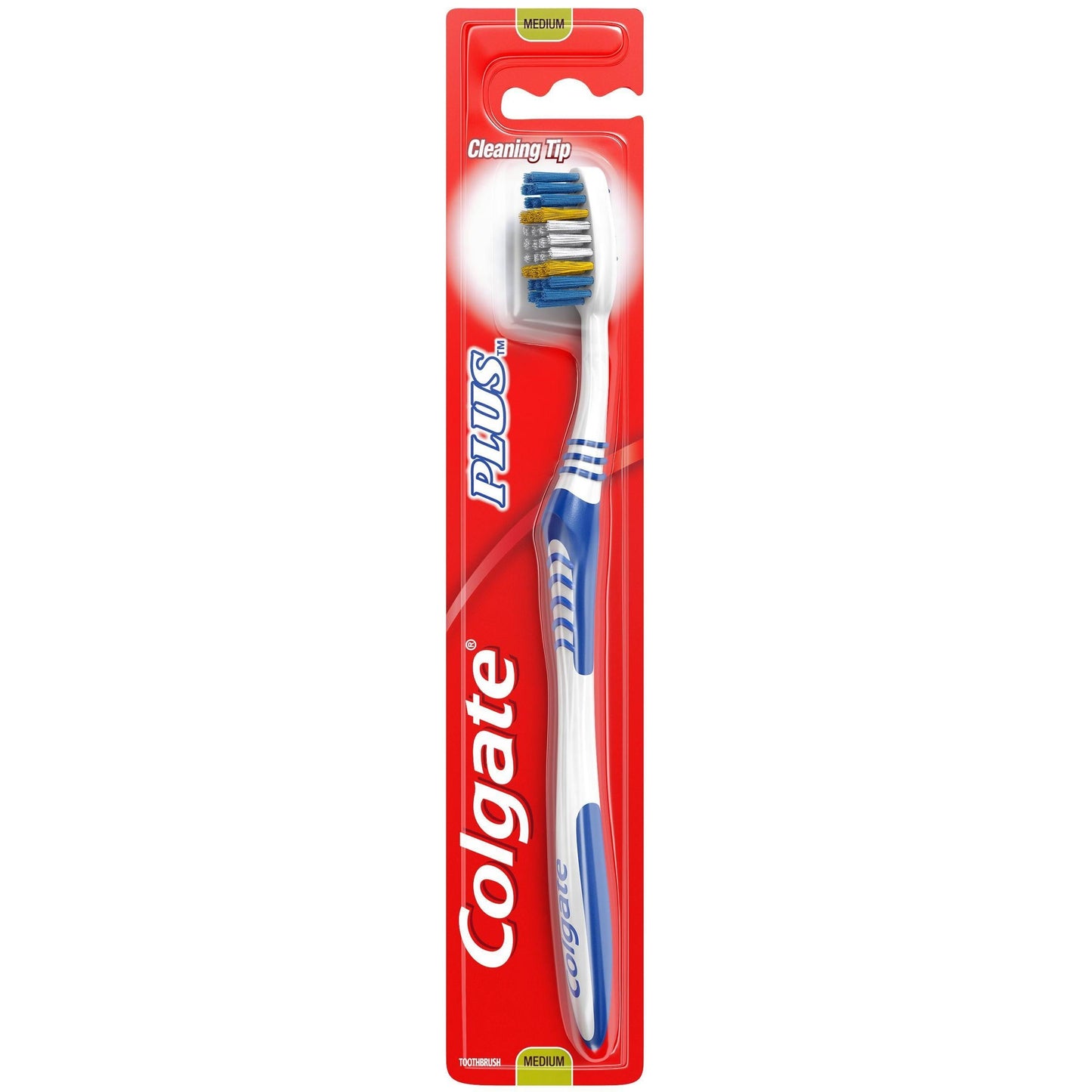 Colgate Plus Adult Manual Toothbrush, Medium Bristles, Deep Clean Design, 1 Count