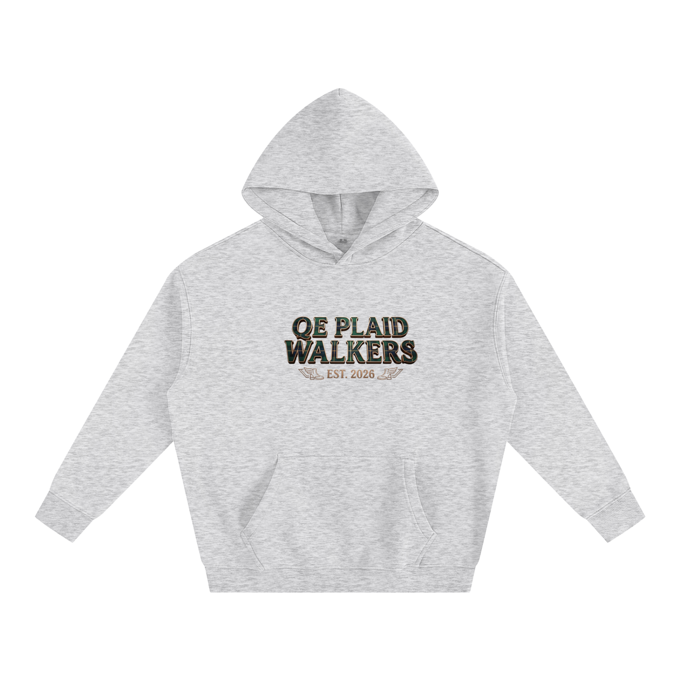 QE Plaid Walkers Oversize Fleeced Hoodie
