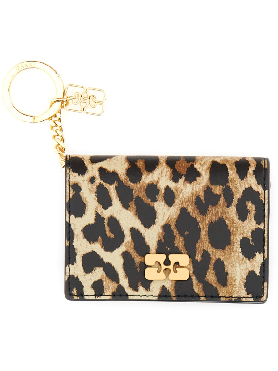 Ganni Women "Bou" Card Holder With Animal Motif