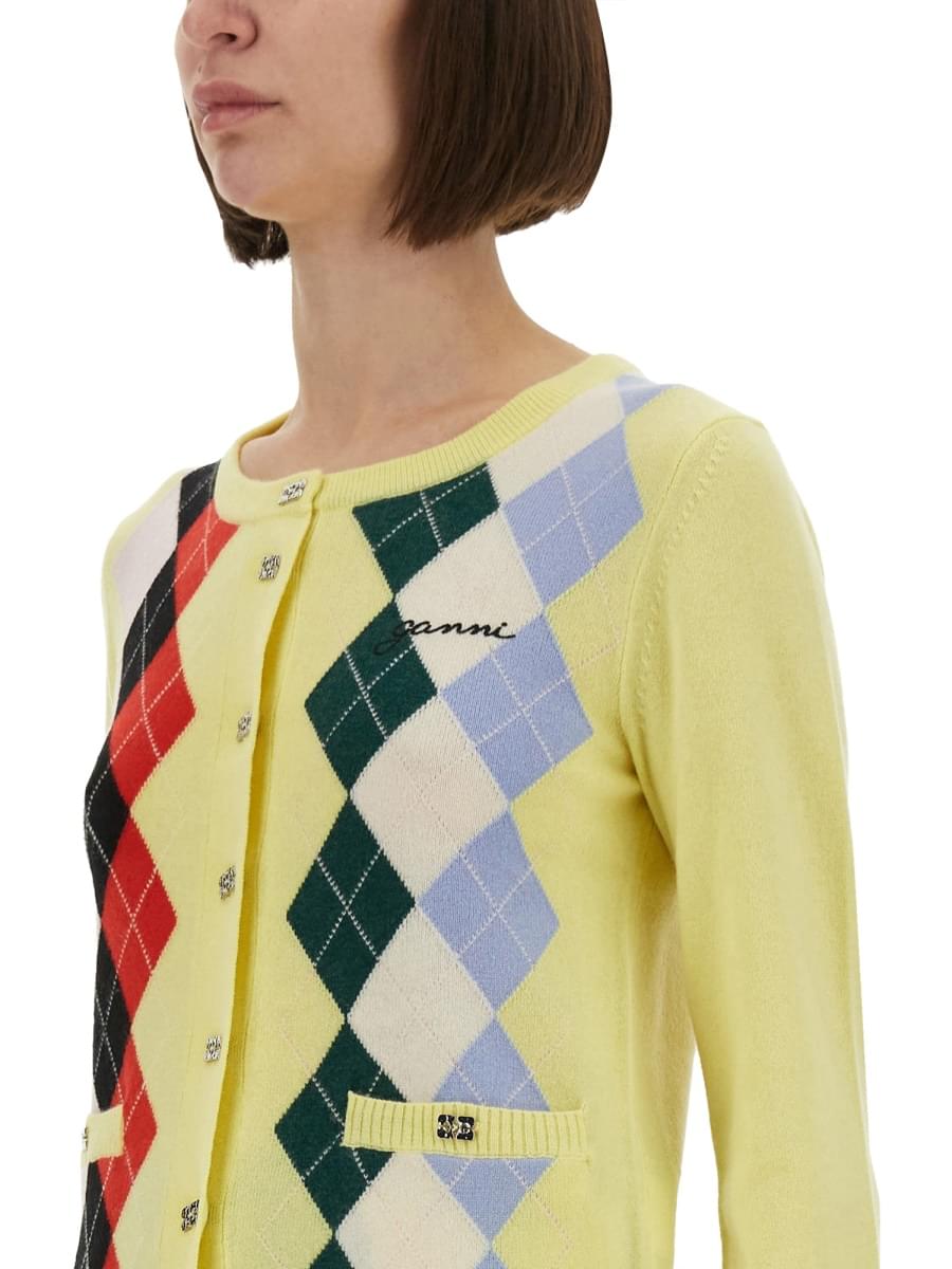 Ganni Women Jacquard Cashmere Cardigan