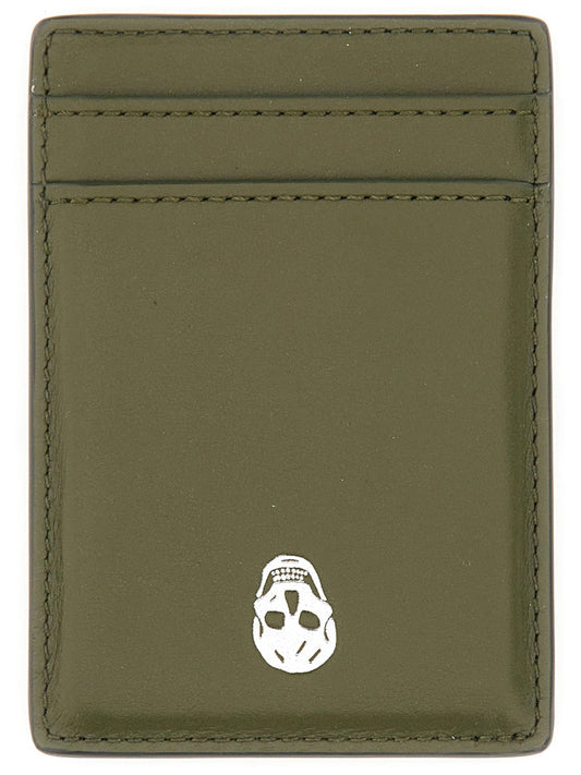 Alexander Mcqueen Men Magnetic Card Holder "Skull"