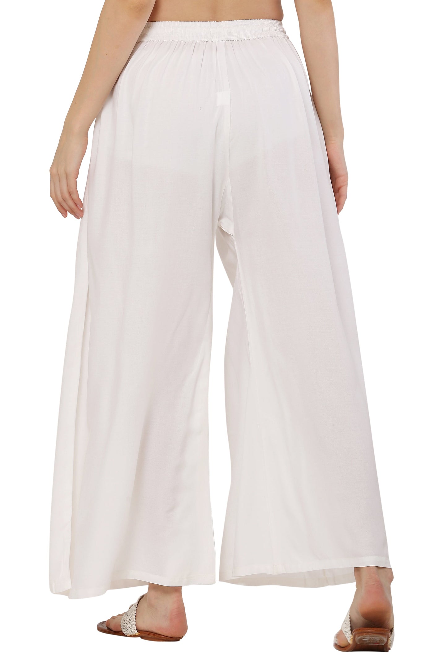 PAVONINE White Color Rayon Fabric Jumbo Sharara For Women