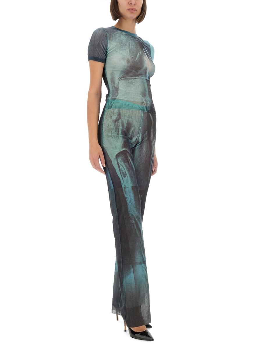 Jean Paul Gaultier Women "Water" Mesh T-Shirt
