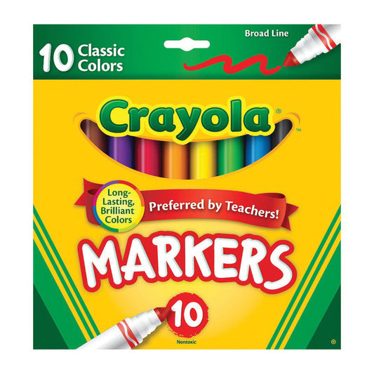 Crayola Broad Line Markers, Classic Colors, 10 Count