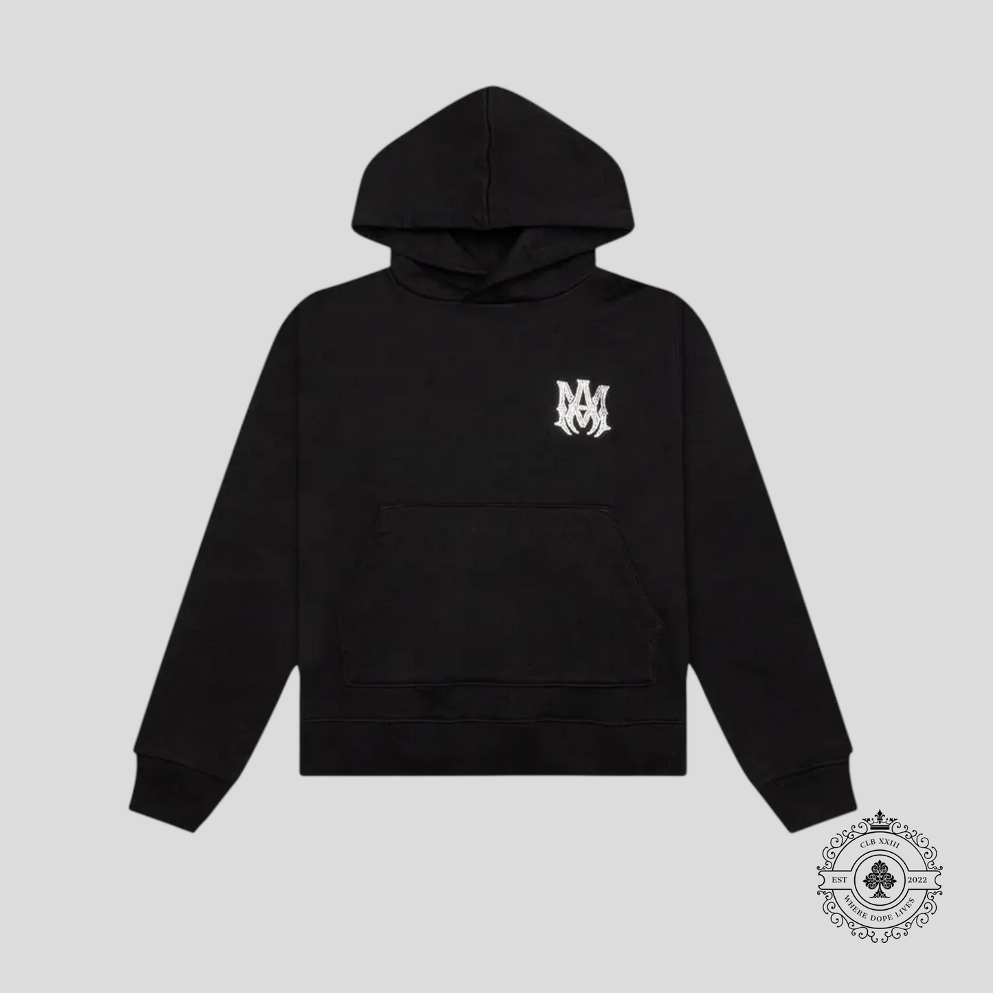 Amiri Crystal Embellished MA Hoodie in Black