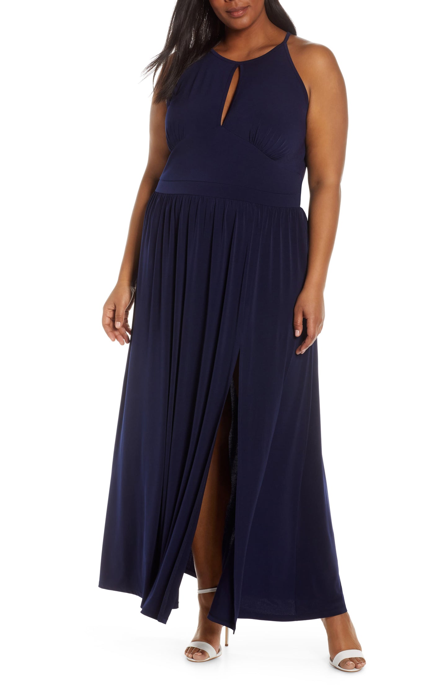 MICHAEL Michael Kors Womens Plus Halter Keyhole Maxi Dress, Various Sizes