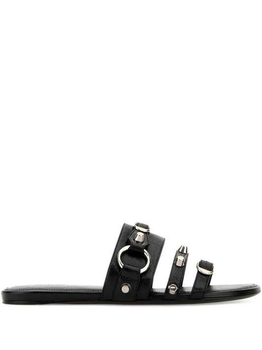 Balenciaga Women City Flat Mule In Arena Lambskin
