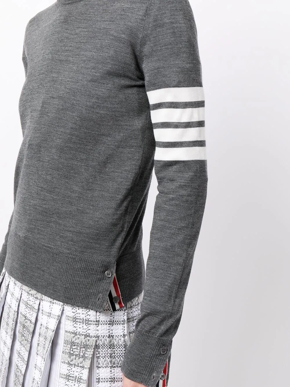 Thom Browne Women Wool 4-Bar Relaxed Pullover