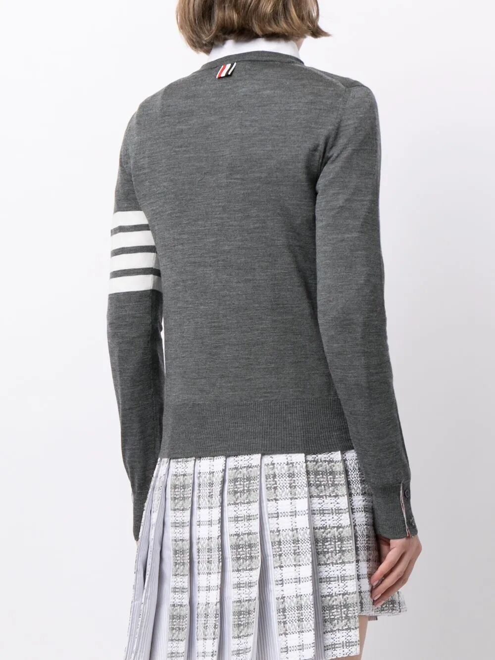 Thom Browne Women Wool 4-Bar Relaxed Pullover
