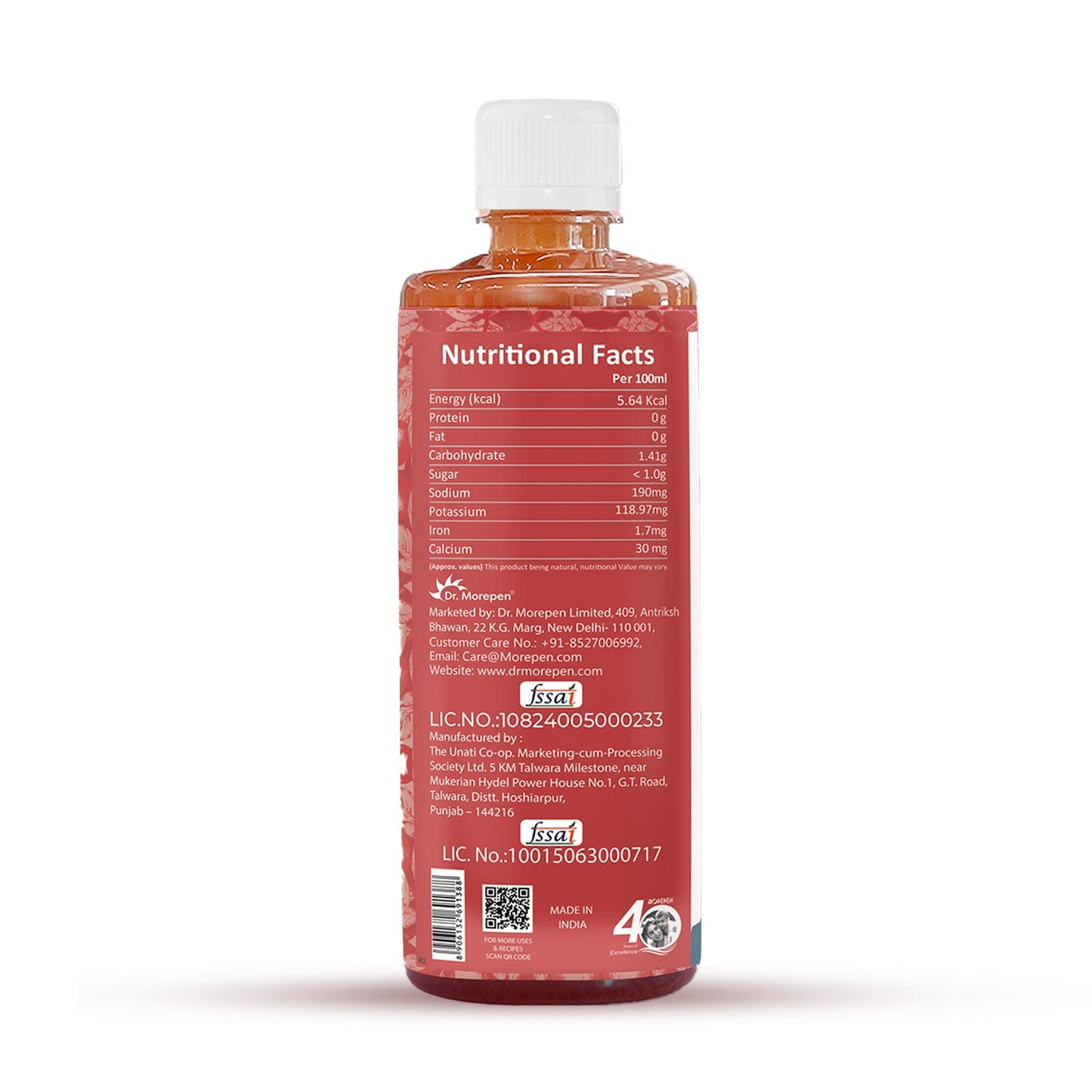 Dr. Morepen Apple Cider Vinegar With 2x Mother for Weight Management, Immunity, Skin & Hair
